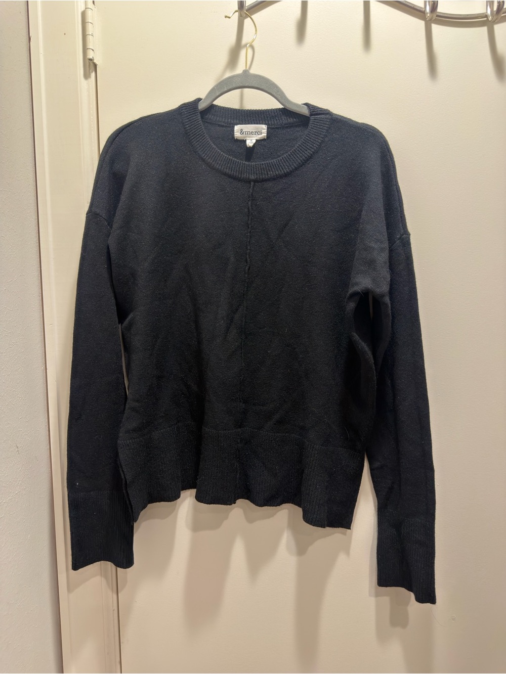 &merci Black Crewneck Sweater - Everyday Classic small